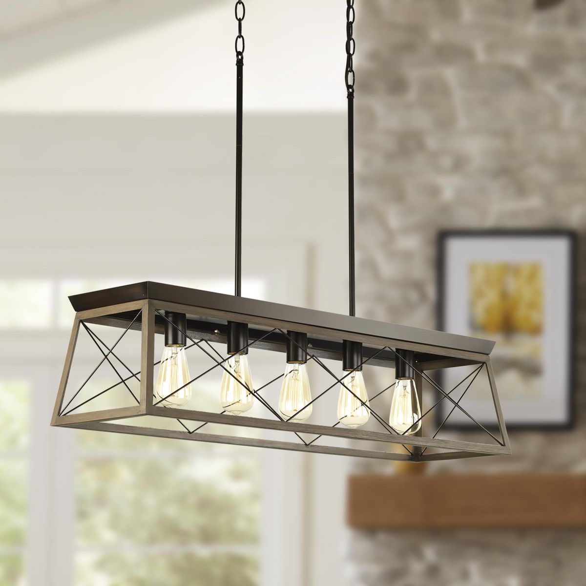 Briarwood Collection Five-Light Linear Chandelier | P400048-020